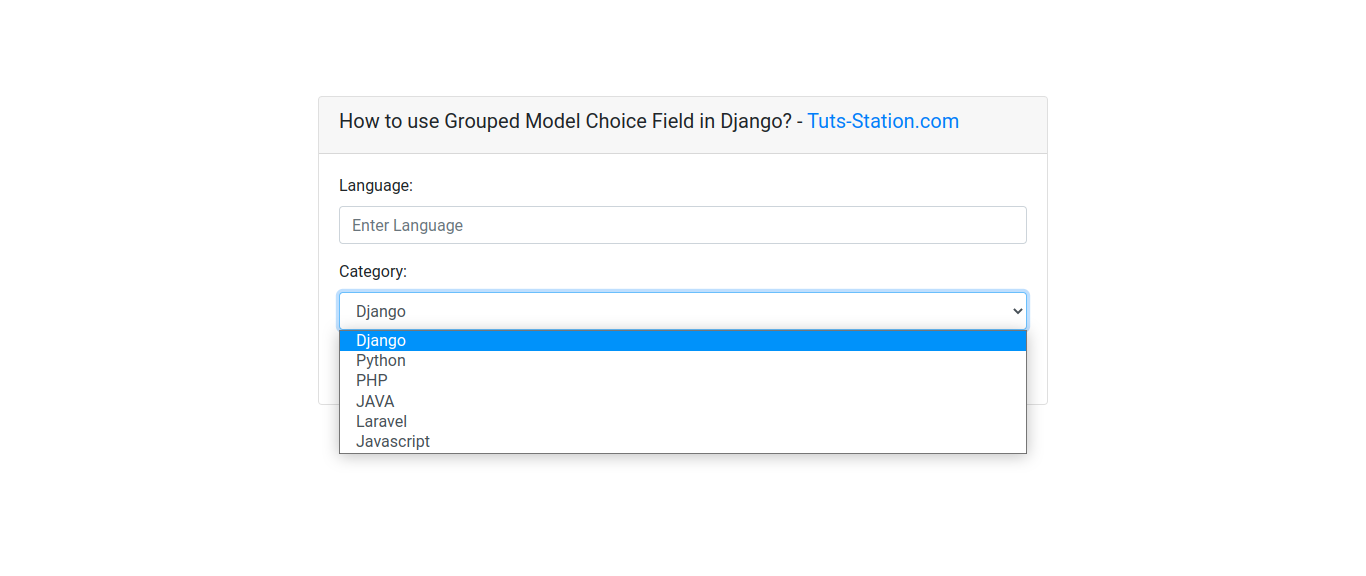 ChoiceField Example in Django