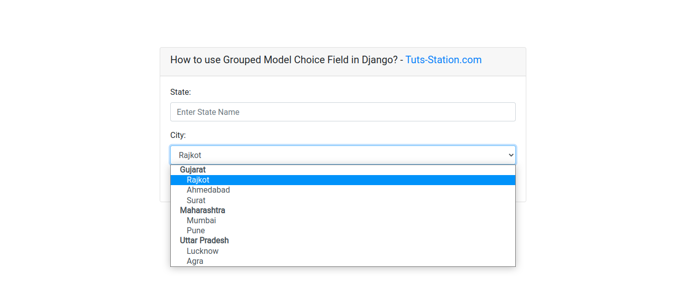 Grouped Choice Field in Django