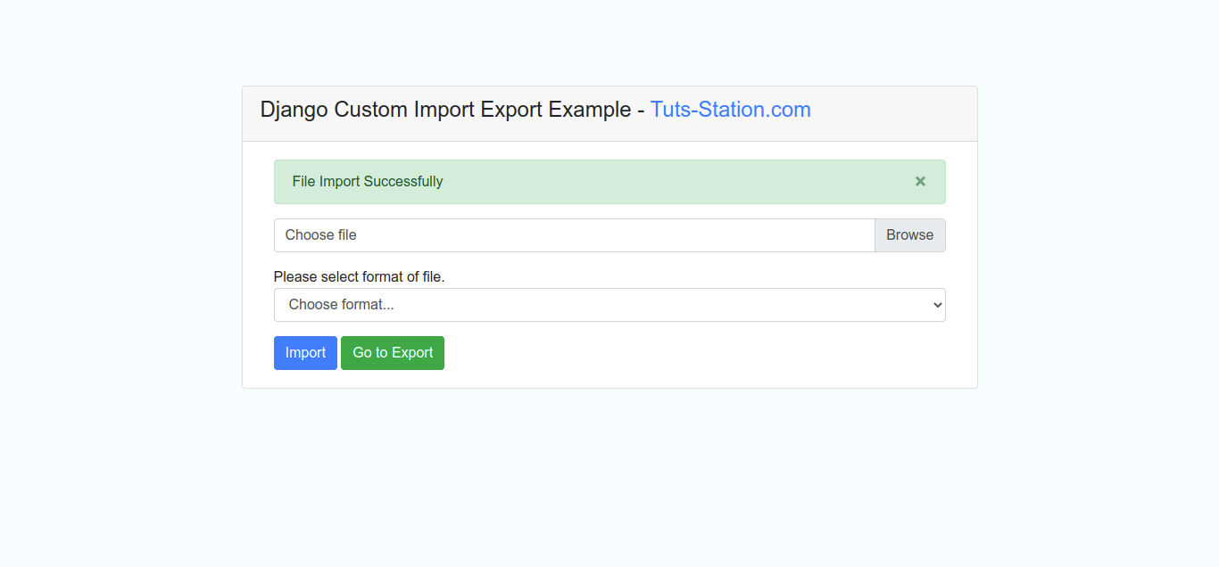 Django Import Page Example