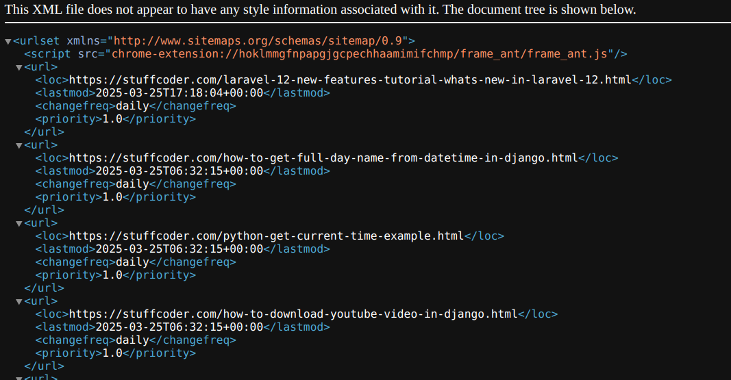 Laravel 9 Sitemap Example